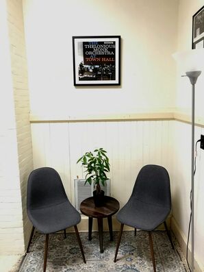 Guitar Lessons room waiting area. 